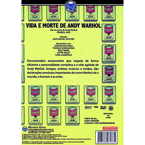 7896748231331 - DVD VIDA E MORTE DE ANDY WARHOL