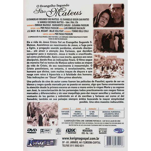 7896748232918 - DVD O EVANGELHO SEGUNDO SÃO MATEUS