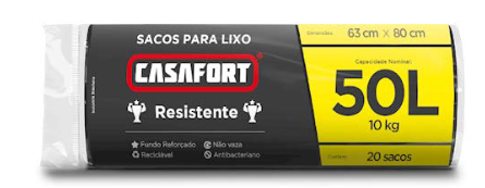 7896749300388 - SACO DE LIXO CASAFORT RL EC 50LTS PR C/20