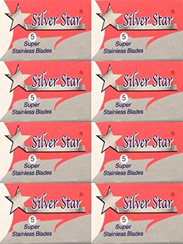 7896789876638 - 40 SILVER STAR SUPER STAINLESS STEEL DOUBLE EDGE RAZOR BLADES - DELIVERY IN 6 TO 16 DAYS