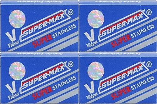 7896789876812 - 40 SUPER-MAX SUPER STAINLESS DOUBLE EDGE RAZOR BLADES
