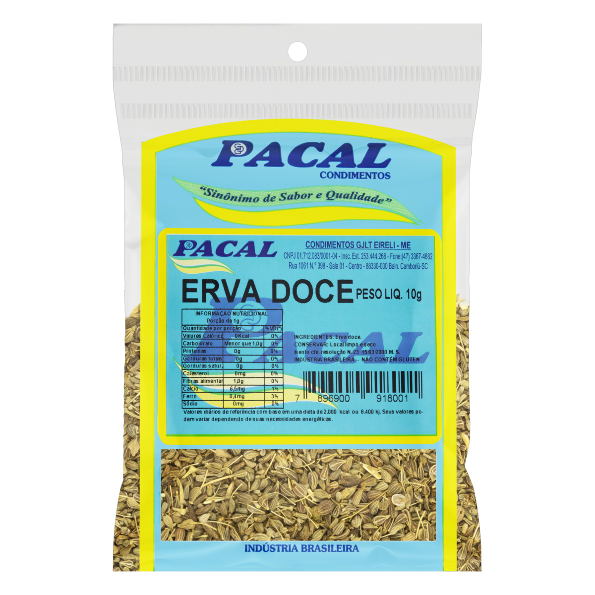 7896900918001 - ERVA-DOCE PACAL PACOTE 10G