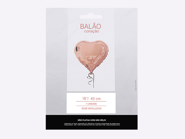 7896995738164 - BALAO VALVES TEMATICO CORACAO ROSE GOLD