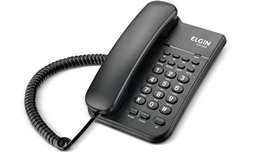 7897013561559 - TELEFONE COM FIO ELGIN TCF-2200 COM CHAVE DE BLOQUEIO DE CHAMADAS – PRETO