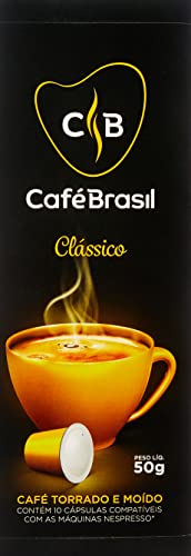 7897042210497 - CAFÉ EM CÁPSULA TORRADO E MOÍDO CLÁSSICO CAFÉ BRASIL CAIXA 50G 10 UNIDADES