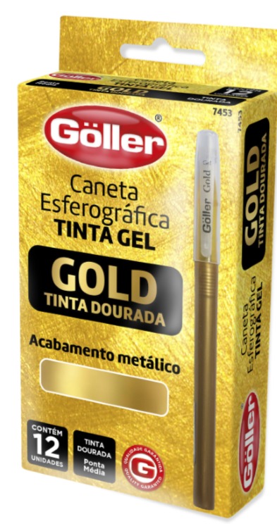 7897185974539 - CANETA ESF GOLD DOURADA GEL GOLLER G 1057 DAIWA