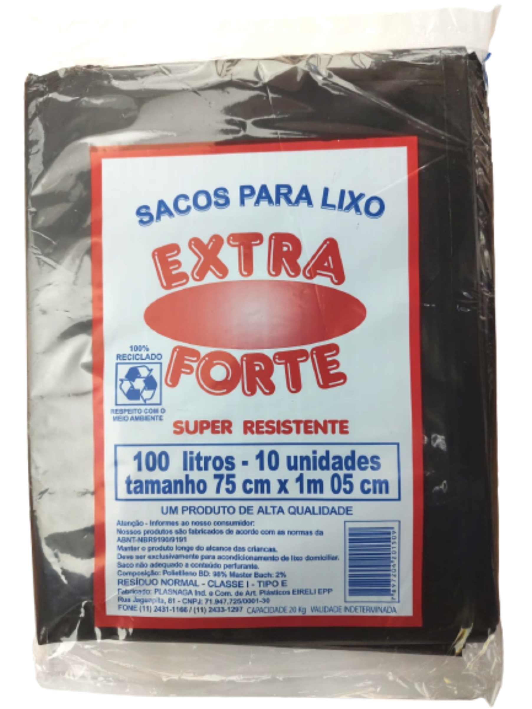 7897204201509 - SACO LIXO NAGA EXT FORT PRE C/10