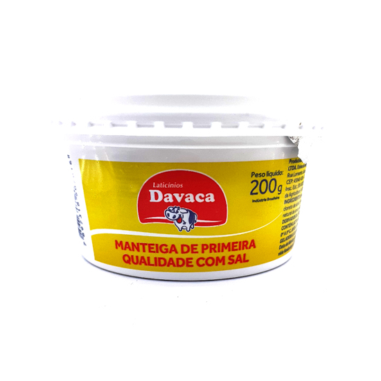 7897318507016 - MANTEIGA DE PRIMEIRA QUALIDADE DAVACA COM SAL 200G