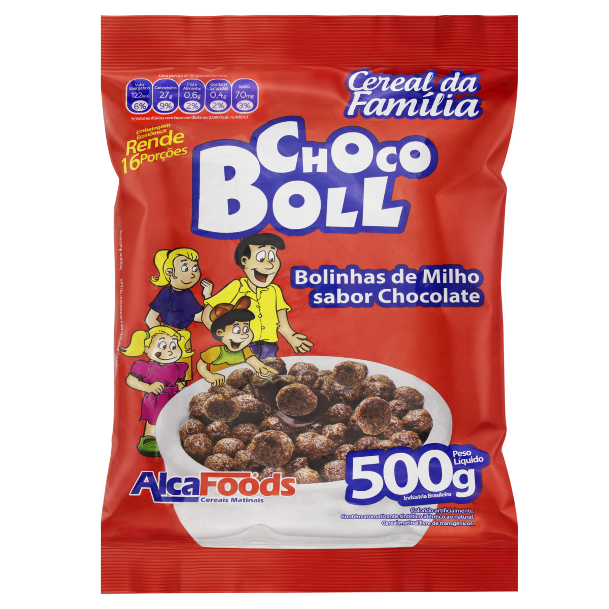 7897393601111 - CEREAL MATINAL CHOCOLATE CHOCO BOLL PACOTE 500G