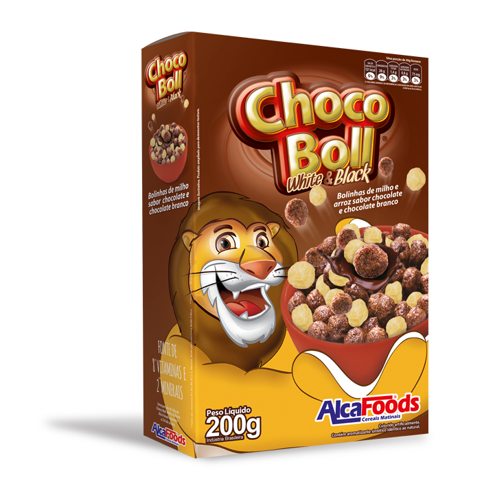 7897393605669 - CEREAL ALCAFOODS CHOCO BOLL 200G WHITE/BLACK