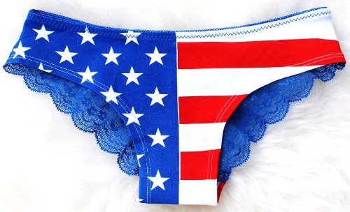 0789779787427 - LOLLI WOMENS SEXY LACE UNDERWEAR USA FLAG WORLD CUP (BLUE, ASIA M (US S))