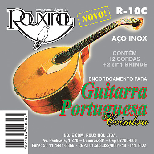 7897813400287 - CORDAS PARA GUITARRA PORTUGUESA AFINAÇÃO DE COIMBRA - ROUXINOL