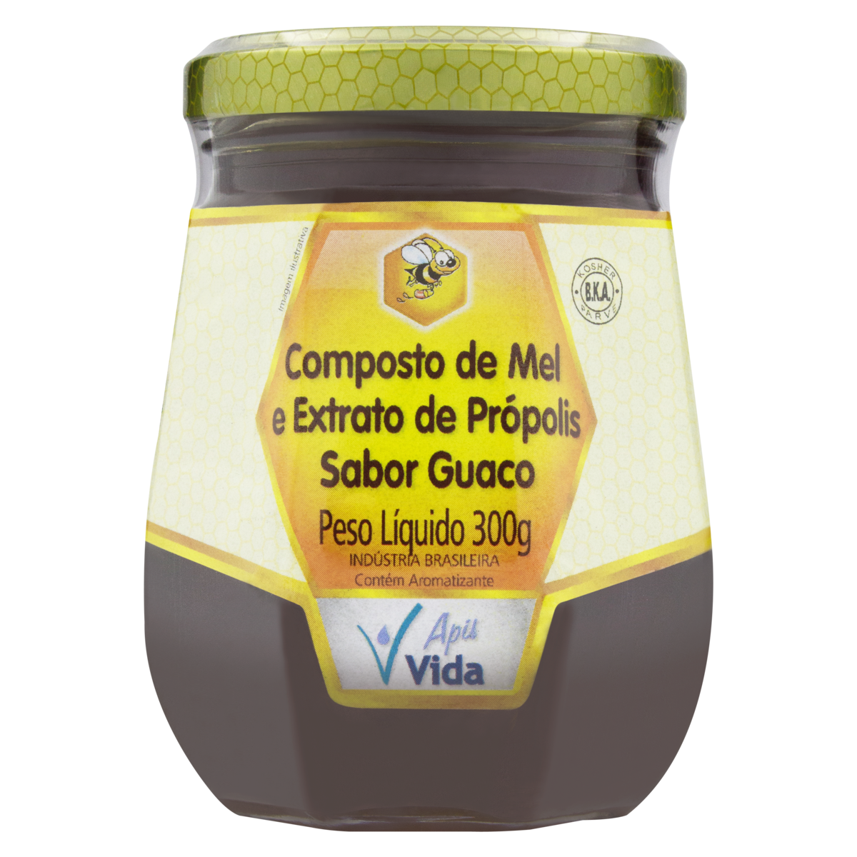7897918200218 - COMPOSTO DE MEL COM EXTRATO DE PRÓPOLIS GUACO APIS VIDA VIDRO 300G