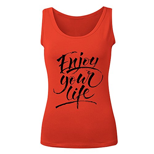7897964462608 - ICEFISH FUNNY ENJOY YOUR LIFE WOMEN TANK TOP RED