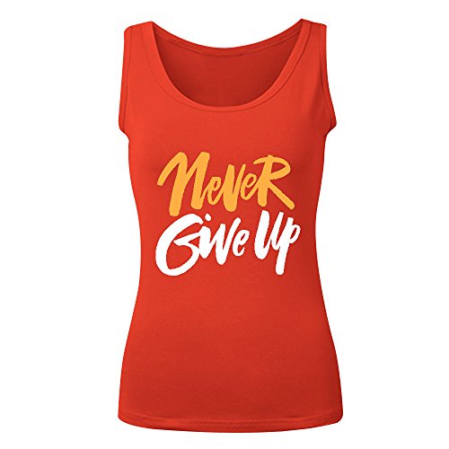 7897964464596 - ICEFISH DESIGN NEVER GIVE UP WOMENS VEST RED