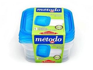 7898002945053 - CONJUNTO POTES METODO PLAST QUADRADO C/3