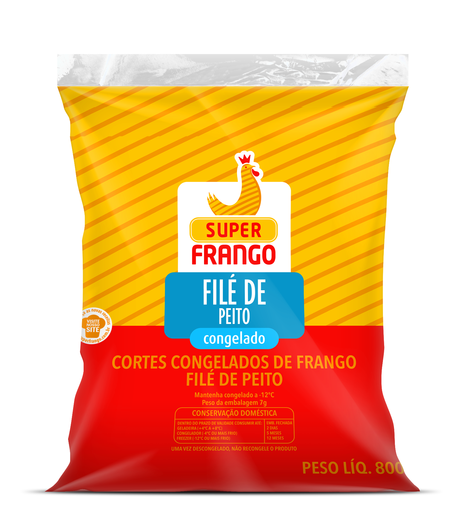 7898040080136 - FILÉ DE PEITO DE FRANGO CONGELADO SUPER FRANGO