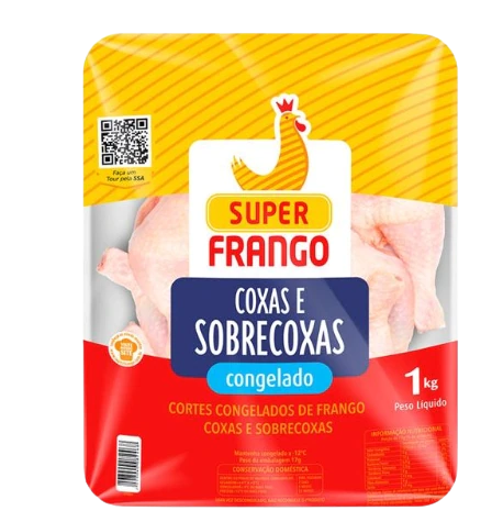 7898040082468 - COXA COM SOBRECOXA DE FRANGO CONGELADA SUPER FRANGO 1KG