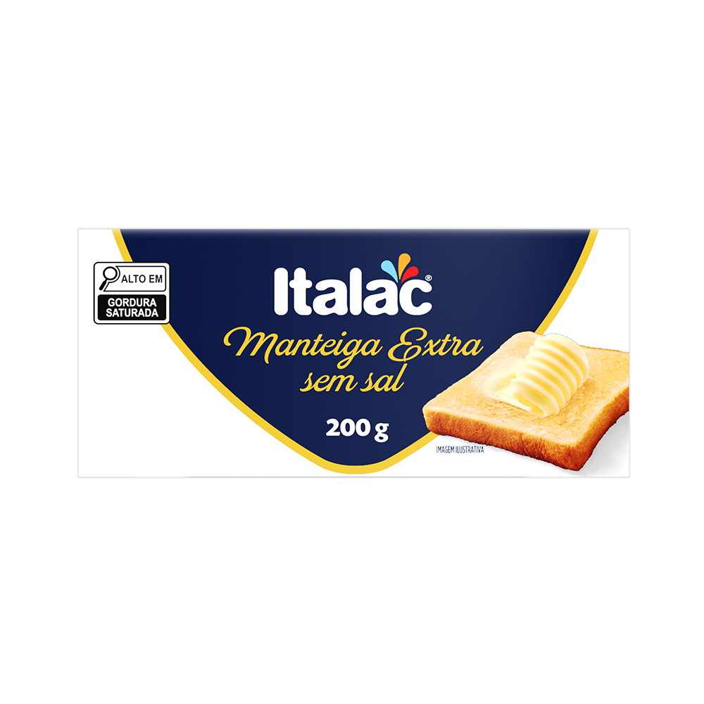 7898080643001 - MANTEIGA ITALAC EXTRA S/SAL TABLETE 200G