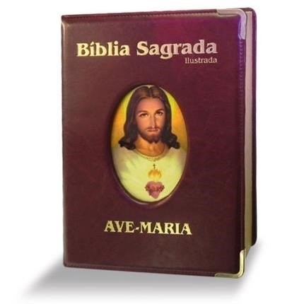 7898140423291 - BIBLIA SAGRADA GRANDE ILUSTRADA LUXO 2140G AVE MARIA