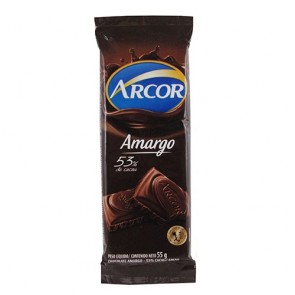 7898142861312 - CHOCOLATE ARCOR C/12 AMARGO 53% CACAU