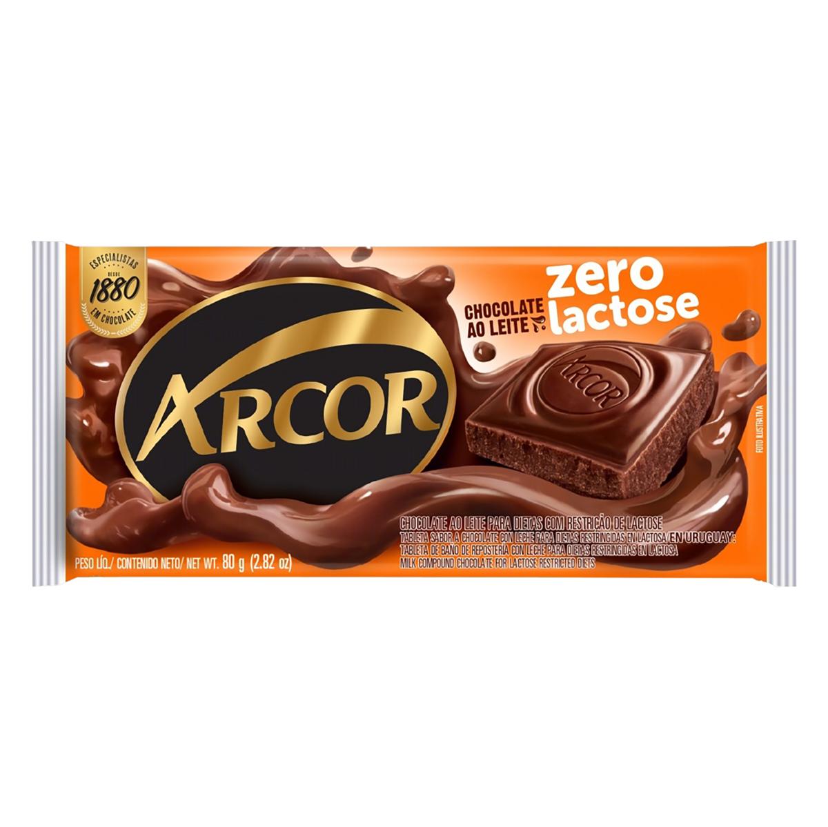 7898142864689 - CHOCOLATE ARCOR 80G AMARGO ZERO LACTOSE