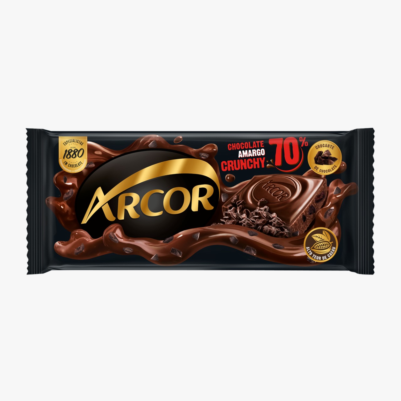 7898142865013 - CHOCOLATE ARCOR 80G AMARGO 70% CRUNCHY