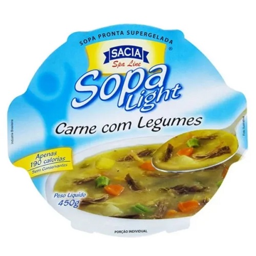 7898148776122 - SOPA CONGELADA CREME DE LEGUMES LIGHT SEM GLÚTEN SACIA SPA LINE POTE 450G