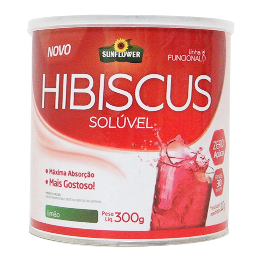 7898205135619 - CHA DE HIBISCUS SOLÚVEL - 300GR SABOR LIMÃO (SUNFLOWER)