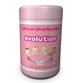 7898286540531 - LENÇOS UMEDECIDOS INFANTIL DRY EVOLUTION POTE ROSA C/ 75 UNIDADES