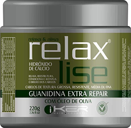7898289793798 - RELAX LISE GUANIDINA EXTRATO OLIVA 220G, IKER HAIR COSMETIC