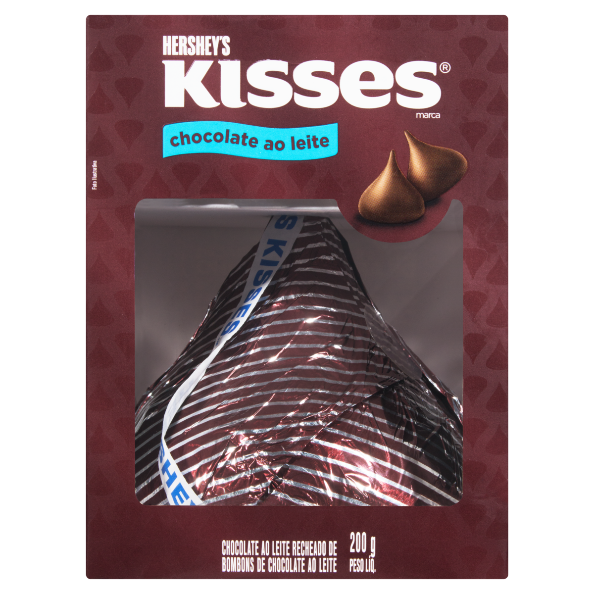 7898292888993 - CHOCOLATE AO LEITE HERSHEYS KISSES CAIXA 200G