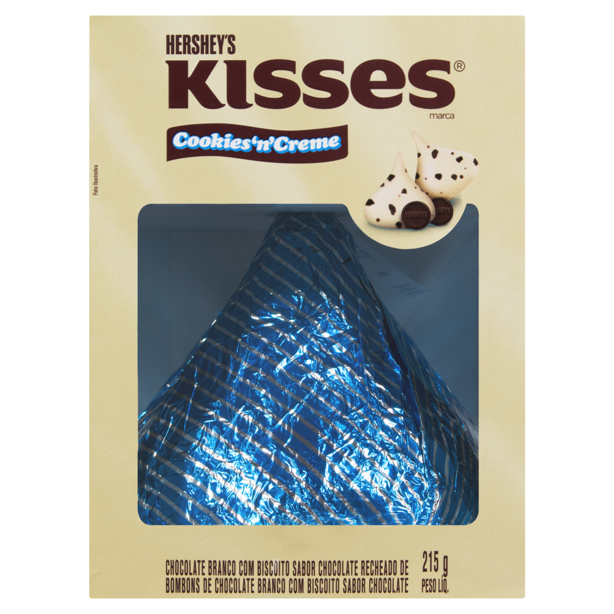 7898292889020 - CHOCOLATE BRANCO COOKIES N CREME HERSHEYS KISSES CAIXA 215G
