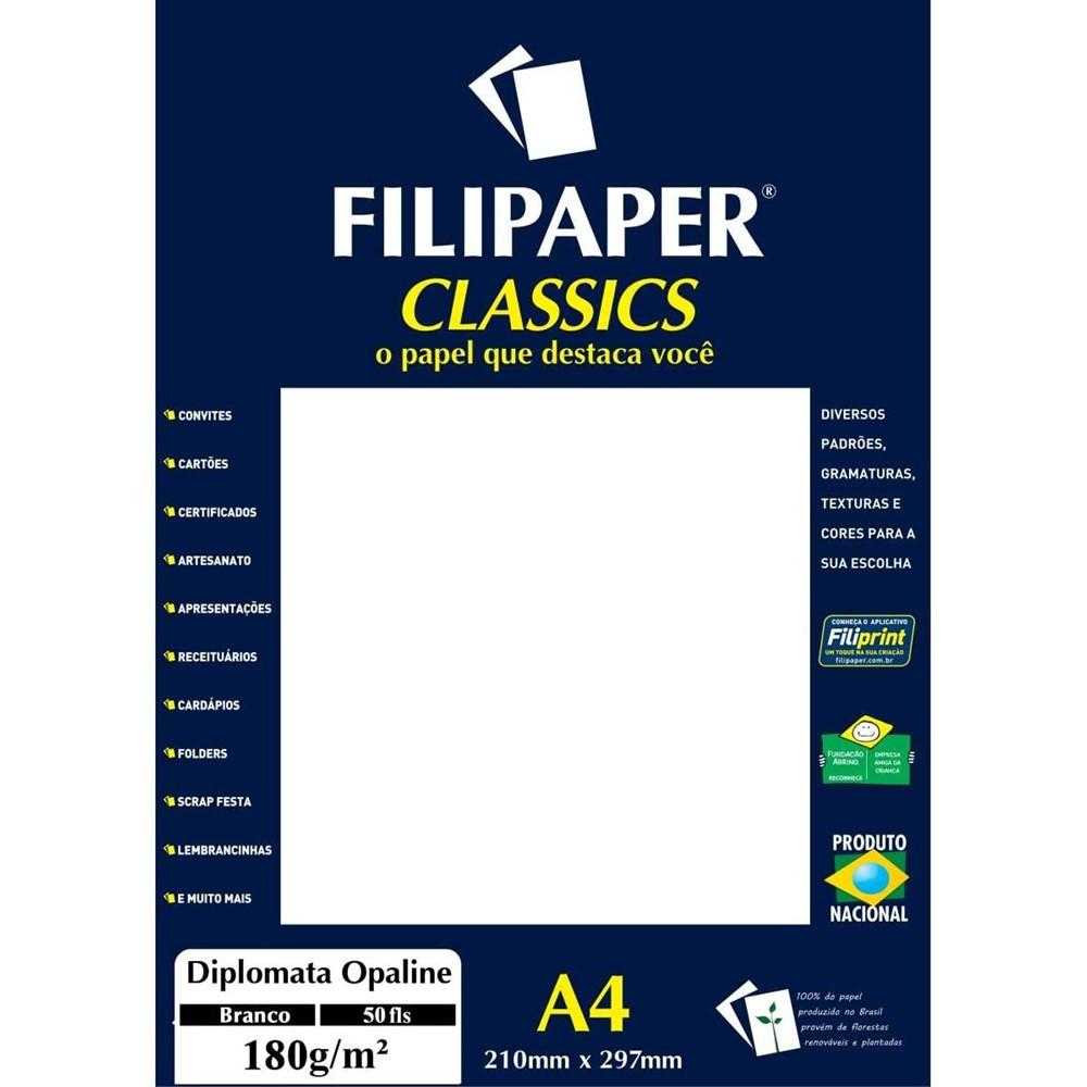7898306081976 - PAPEL 180G A4 OFFPAPER DIPLOMATA/OPALINE BRANCO