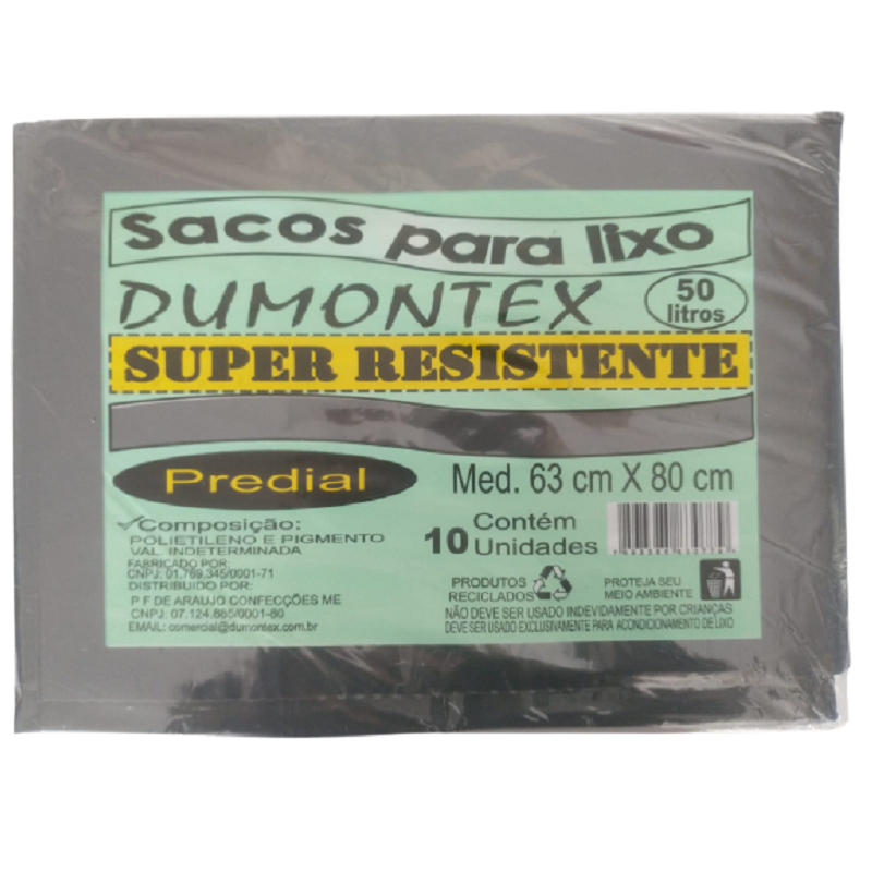 7898385830779 - SACO LIXO DUMONTEX REFORC 50LT C 10