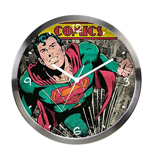 7898448831668 - RELÓGIO DE PAREDE METAL DC SUPERMAN VERDE COMICS COLORIDO