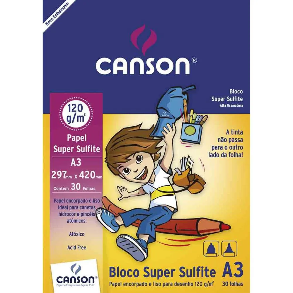 7898481584644 - BLOCO LISO INF 30F A3 120GM2 66667094 CANSON
