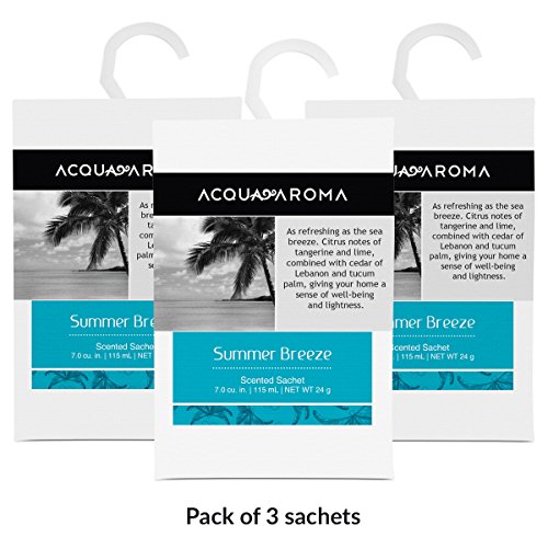 7898485949203 - ACQUA AROMA EVERYDAY COLLECTION SUMMER BREEZE SCENTED SACHET 7.0 CU. IN. (115ML/24G) - PACK OF 3 SACHETS