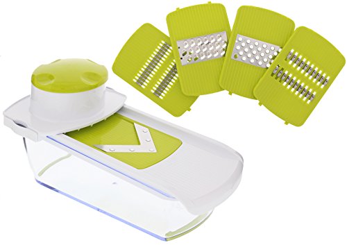 7898516924193 - MIMO STYLE 5 IN 1 MANDOLINE FOOD SLICER AND DICER CUTTER - WHITE AND GREEN