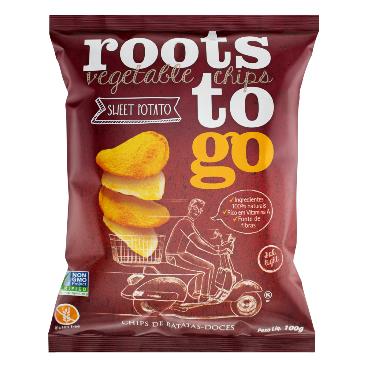 7898557010060 - CHIPS DE BATATA-DOCE ROOTS TO GO PACOTE 100G