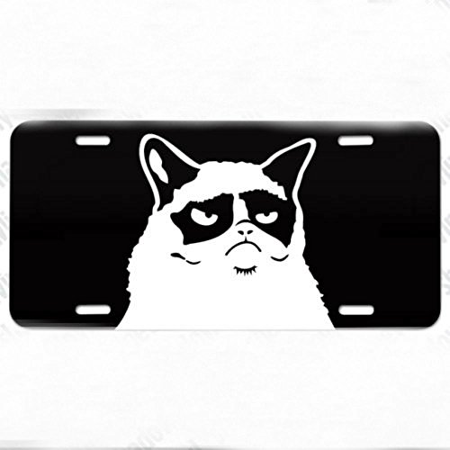 0789859018182 - GRUMPY CAT METAL PLATE MEME DECAL STICKER FUNNY ANGRY CAT LOVER LADY MOM