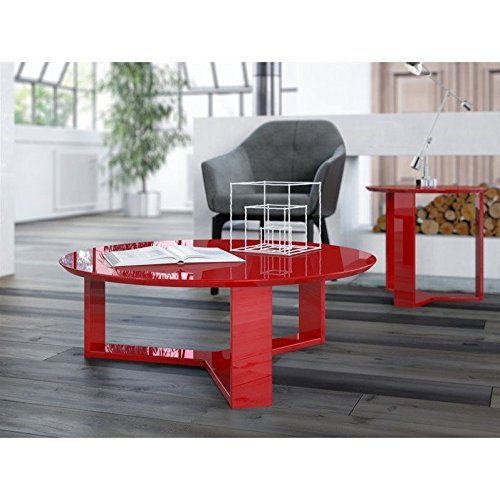 7898594053419 - MANHATTAN COMFORT MADISON 1.0 SERIES ROUND COFFEE TABLE IN RED