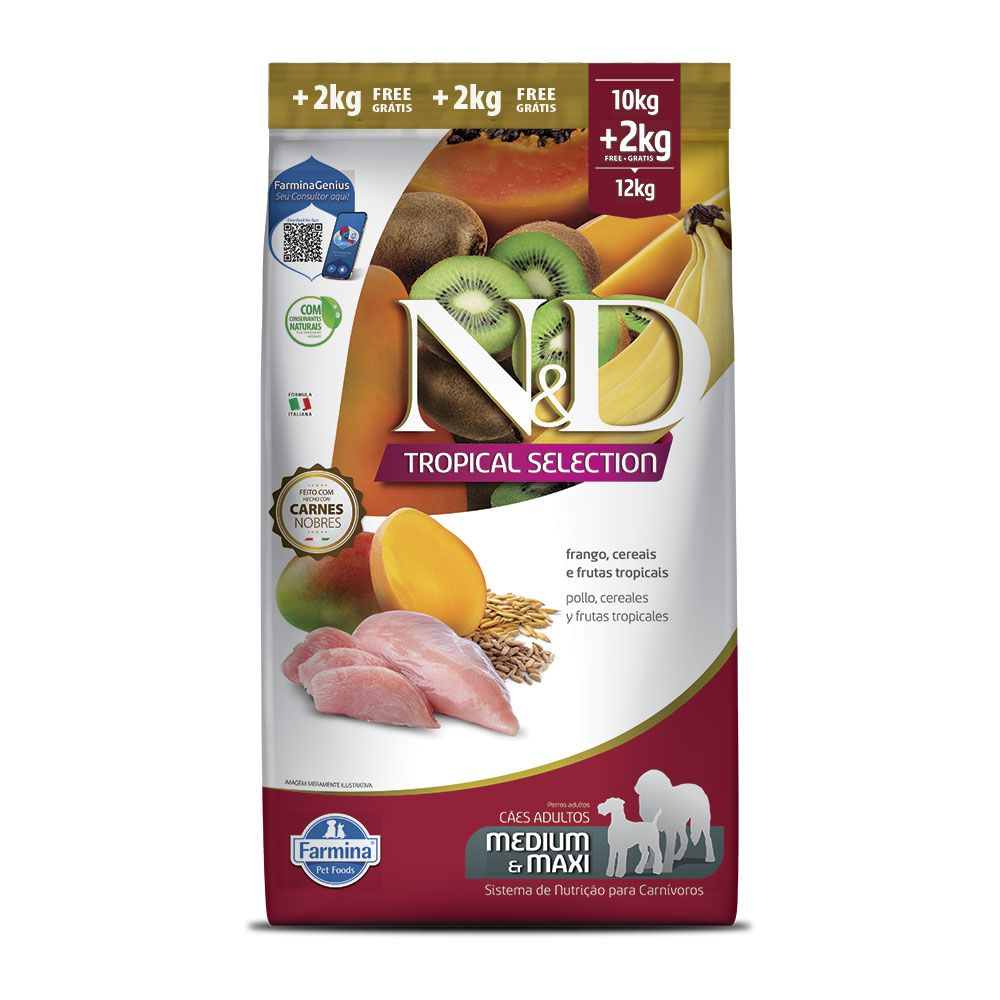 7898604436607 - ND TROPICAL SELECTION CAN ADULT MD/MX FRANGO 10,1KG