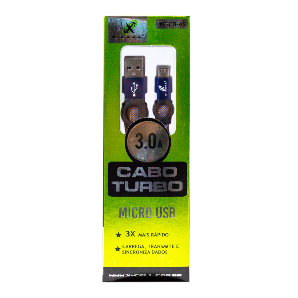 7898615158154 - X CELL CABO DADOS TURBO 3.0 MICRO USB / 2.0 IPHONE