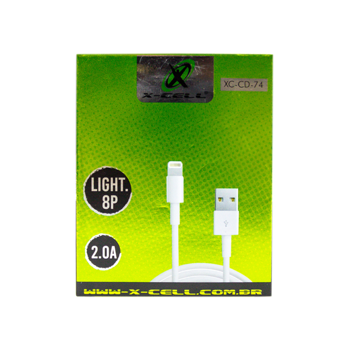 7898615159601 - CABO DE DADOS USB LIGHT 8P 2.0A 1.0M XC-CD-74 COMERCIAL BELLA