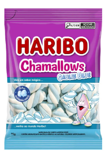 7898629571772 - MARSHMALLOW ALGODÃO DOCE CABLES BLUE HARIBO CHAMALLOWS PACOTE 70G