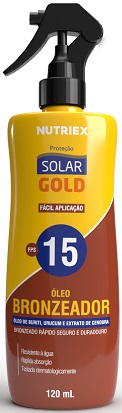 7898633382494 - OLEO BRONZ SOLAR GOLD NUTRIEX FPS15 120ML