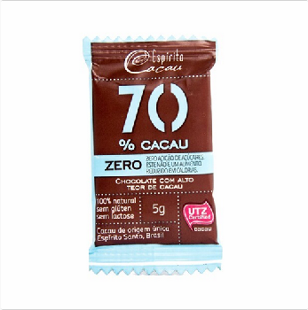 7898633410142 - CHOCOLATE 70% ZERO VEG 5G ESPIRITO CACAU