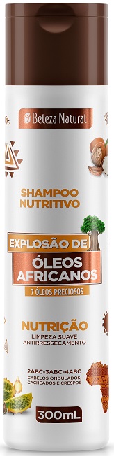7898637623326 - SHAMPOO NUTRITIVO BELEZA NATURAL EXPLOSÃO DE ÓLEOS AFRICANOS FRASCO 300ML