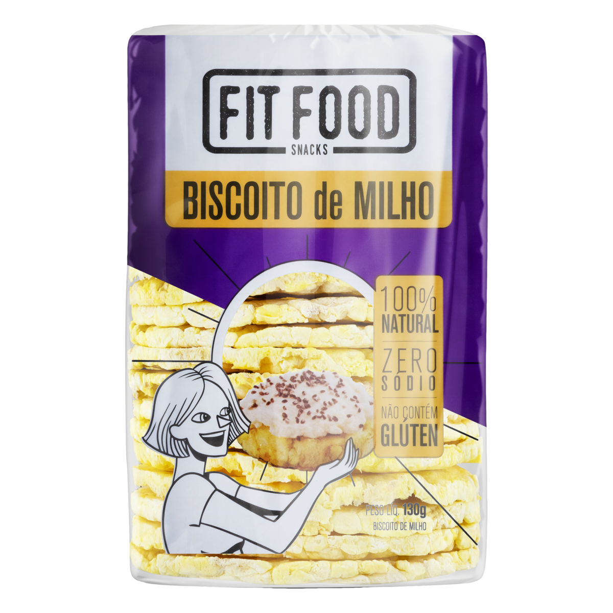 7898649352078 - BISCOITO DE MILHO SEM GLÚTEN FIT FOOD PACOTE 130G